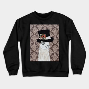 Distinguished Gentleman Steampunk Llama Crewneck Sweatshirt